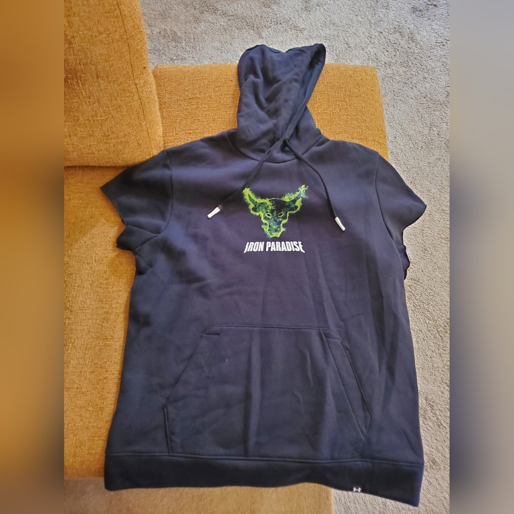 Under Armour Project Rock Cap Hoodie Mens Large Rival Fleece NWT